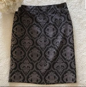 Damask print White House Black Market pencil skirt